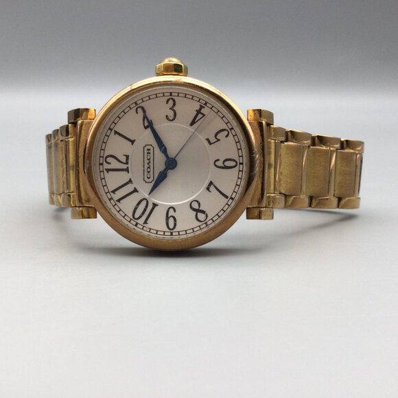 Coach Madison Watch Women 36mm Gold Tone New Battery 7" - Picture 8 of 13